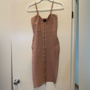 Hot Miami styles bandage dress, front zipper, size small